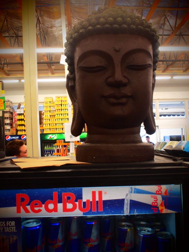 "Red Bull Buddha", 17mm Zuiko lens, Pop Art filter
