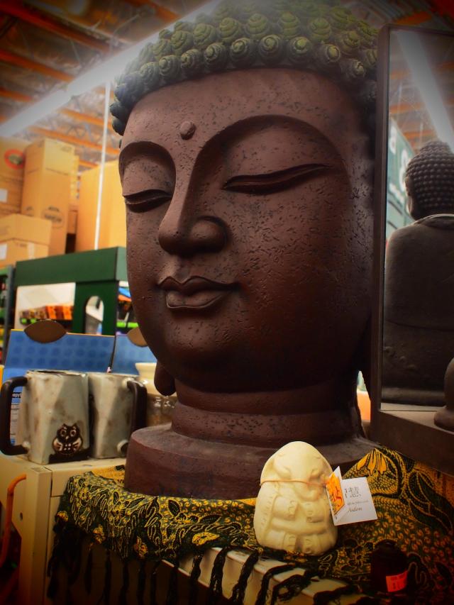 "Supermarket Buddha", 17mm Zuiko lens, Pop Art filter